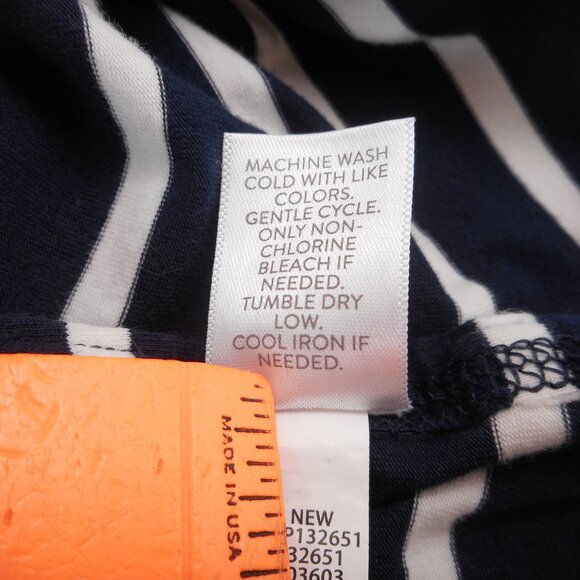 J Jill Fit Progress Shirttail Tee Women's size M Navy White Stripes Short Sleeve - Picture 9 of 9